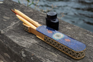 Calligraphic Pen box and Ink pot